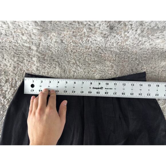 NEW Talbots Size 10 Irish Linen Flat Front Straight Leg Pants Black Zip NWT - Picture 3 of 10